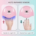 Miniatyrbilde 3 av 5: UV Gel Neglelakk Lampe 54w UV LED Profesjonell Automatisk Negletørker Hurtigtørkende 3 Timere LCD-Skjerm For Semi Permanent Gel Polish Gel Neglemaskin For Alle