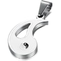 Miniatyrbillede 3 af 5: 2 stk. Yin Yang vedhæng halskæde i rustfrit stål til mænd kvinder Puzzle Par halskæde, 22 tommer
