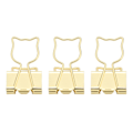 Miniatyrbillede 2 af 8: 100 stk. Binder Clips Cat Form Metal Jern Hul Kompakt Bærbar Sjove Binder Clips til Dokumenter Klassificering Guld