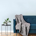 Miniatyrbilde 4 av 5: Strikkede vektet teppe for kjøling, håndlaget chunky strikket teppe beige
