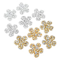 Miniatyrbilde 6 av 8: 10 stk Rhinestone Applique Patches Gul Sølv Rhinestone Blomsterform Patches Blomster DIY Håndlagde Patches for Hat