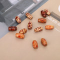 Miniatyrbilde 2 av 8: 200 stk unike treperler fargerike malte blandede mønsterperler DIY materiale tilbehør 15x7mm