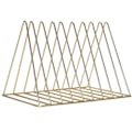 Miniatyrbild 8 av 8: Järntidningshållare Triangulär bok Brevlagring Metall Desktop File Sorter Organizer Guld
