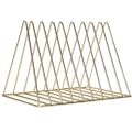 Miniatyrbilde 8 av 8: Jern Magasinholder Trekantet Bok Brev Oppbevaring Metall Desktop File Sorter Organizer Gull