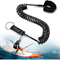 Miniatyrbillede 1 af 5: 10 fods sort surfbrætsnor med 7 mm ankelstrop til Stand Up Paddle Board, Bodyboard og Kajak