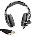 Miniatyrbilde 1 av 8: Kablet Gaming Hodetelefon Datamaskin Stereo Hodesett med LED Lys Mikrofon USB+3.5mm Port