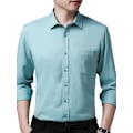 Pikkukuva 1 / 4: Miesten Slim Fit -paita, yksivärinen, pitkähihainen, napitettava - Vaaleanvihreä