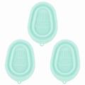 Miniatyrbillede 1 af 8: 3 stk. Silikone Makeup Rensebørste Skrubber Måtte Bærbar Foldbar Makeup Børste Rengøringsskål Grøn