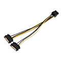 Miniatyrbillede 2 af 6: 15 pin Dual SATA han til 8 pin hun PCI-E PCI Express strømforsyningsadapterkabel 0,2 m