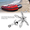 Miniatyrbillede 6 af 8: 0,7 kg rustfrit stål båd foldbar grapnel anker docking hardware til marine yacht