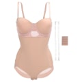 Miniatyrbilde 1 av 8: Midjetrener for kvinner Shapewear med BH Slanking Magekontroll Helkroppsbody (Kaffe)M(38B)