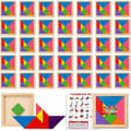 Tangrams Trepuslespill Tangrams Sett for Formpuslespill Hjerne-logikkblokker for Spill Pedagogiske Gaver for Voksne Studenter (35 stk)