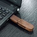 Miniatyrbillede 5 af 5: USB-flashdrev, 32 GB massivt træ avanceret roterende højhastigheds USB 2.0-flashdrev, USB-flashdrev datalagring, hængende hjul med trækasse