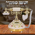 Miniatyrbilde 8 av 8: MS-9100 Rund Base Keramikk Europeisk Rose Retro Telefon for Automatisk Deteksjon til FSK / DTMF Anrops-ID