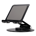 Miniatyrbillede 2 af 8: Foldbar telefonholder 360 graders rotation justerbar højde aluminium skrivebordsstativ med stabil base til bærbare computere under 17,3 tommer sort