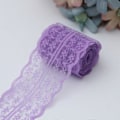 Pikkukuva 5 / 5: 10 m pitsinauharulla, 4,5 cm leveä, ei-elastinen, värikäs pitsi, DIY-kirjailukoriste ompeluun, violetti