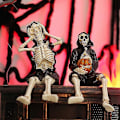 Miniatyrbilde 5 av 5: Skummel Gresskar Skjelett Form Resin Figur Statuer Bord Halloween Hjem Dekor svart 1 stk