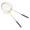Miniatyrbillede 8 af 8: REGAIL 2 stk. Badmintonketsjer i jernlegering - 2 spiller badmintonketsjersæt til børn og voksne - guld