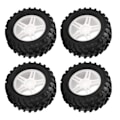 Miniatyrbilde 4 av 8: 4 stk. RC-hjul og dekksett 82mm foran og bak med flettet mønster for WLToys 144001 1/14 RC Off Road CarWhite