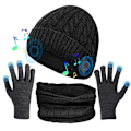 Miniatyrbillede 1 af 8: 3 i 1 Bluetooth 5.0 Musik Hue Sæt Vinter Hue Ørevarmer Hals Gaiter Håndklæder Fødselsdagsgave til Mænd Kvinder