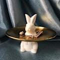 Miniatyrbillede 5 af 5: Kanin Bakke Sød M/ Base Moderne Holdbar Kanin til Frugt Mad Server Soveværelse 10 tommer Opdelt Type