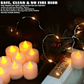Miniatyrbillede 4 af 5: Jule LED Lys, 24 stk. Flammeløse LED Lys, Batteridrevne Elektriske Lys, LED Fyrfadslys, Blinkende LED Lys, til Jul, Halloween