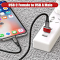 Pikkukuva 3 / 5: USB - USB C -sovitin 3 kpl, tyyppi C naaras - A uros -latauskaapelisovitin punainen
