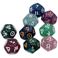Miniatyrbilde 4 av 5: 9 stk. Perle 12-sidet Astrologi Zodiak Tegn Terninger For Konstellasjon Spådom Leker Multi Sidet Terninger