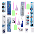 Miniatyrbild 3 av 8: 3 st DIY Diamantmålning Bokmärken med Tassel för Vuxna Blanka Diamanter Konstset