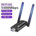 Miniatyrbild 1 av 5: 5400 Mbps WiFi 6E Nätverkskort USB 3.0 WiFi-adapter