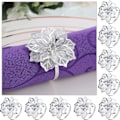 Miniatyrbillede 1 af 5: 12 stk. Blomster Rhinestone Servietringe Sæt Legering Hul Design Elegant Serviet Holdere til Hjem Decor