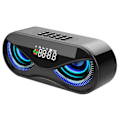 Miniatyrbillede 2 af 8: ABS Multifunktionsvækkeur Bluetooth-højttaler Stemmeprompt Opkaldsfunktion Uafhængig membran Blinkende farverigt lys HøjttalerboksSort