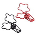 Miniatyrbillede 4 af 8: 100 stk. Binder Clips Sort Rød Sød Tegneserie Blomst Form Metal Hullet Lang Hale Clips Kontor Papir Klemmer