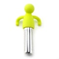 Miniatyrbillede 2 af 4: Sød Te-Infuser Bold i Rustfrit Stål med Ekstra Fint Net - Løsblad Te-Sigte med Gult Silikonhåndtag