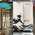 Miniatyrbillede 3 af 8: 85*120cm japansk stil polyester halv gardin køkken soveværelse skillevæg gardin boligindretning