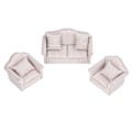 Miniatyrbilde 3 av 8: Miniatyr Sofa Sett Simulering Myk Dukkehus Sofa Tilbehør med Puter for 3 År Gamle og Eldre
