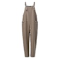 Miniatyrbillede 4 af 5: Bomulds-Linned Khaki Suspenderbukser til Kvinder, Afslappet Sommerbukser