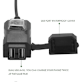 Miniatyrbilde 3 av 5: 12V Vanntett Motorsykkel Dobbel-USB Lader Strømuttak Adapter