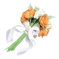 Miniatyrbilde 8 av 8: Brudbukett i plastmateriale, oransje, retro, elegant stil, DIY dekorativ lett kunstig blomst for gårdsplasser