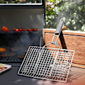 Miniatyrbilde 4 av 4: Bærbar BBQ-grillkurv i rustfritt stål med avtakbart håndtak - Ideell for grilling av fisk