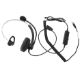 Miniatyrbillede 7 af 8: Single Ear Headset Støjreducerende HD Opkald Telefon Headset til Call Center Office Business Online kursus Crystal Connector