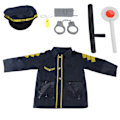Miniatyrbild 1 av 8: Polisrollspel Kostym Doug Officer Klä Ut Prestandakläder Set för Barn