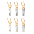 Pikkukuva 8 / 8: 6 kpl kullattu 4 mm banaani U Fork Y Spade Plug Kaiutin johdinliitin ruuvityyppinen juotevapaa