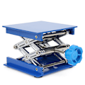 Miniatyrbillede 3 af 8: 100 x 100 mm blå galvaniseret aluminium laboratorieløfteplatform stativ stativ sakseløfter