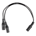 Miniatyrbillede 2 af 5: 28cm 3.5mm Hun til Dobbelt Jack Hun Y Splitter Stereo Lydkabel Sort