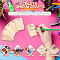 Miniatyrbild 5 av 5: Naturliga Rustika Rektangulära Träbitar med Hål - 100-pack