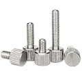 Miniatyrbillede 1 af 2: Rillet rustfrit stål fingerskrue M3 M4 M5 M6 fladt hoved fingerskrue bolt 20 stk. Zekai M4*12