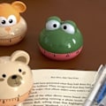 Miniatyrbillede 8 af 8: Mekaniske køkkentimere Tegnefilm Dyreform Nøjagtig 60 minutter Manuel timer for studerende Frø