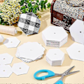 Miniatyrbilde 4 av 4: 300 stk. 2 Stiler Sekskant Papirsøm for Quilting (Side 1,4 tommer & 1 tomme) DIY Lappeteppe Syhåndverk Quilting Maler Hvite Blanke Belagte Papir Pi