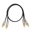 Miniatyrbillede 2 af 8: Lydkabel 2RCA han til 2RCA han lydkabel med aluminiumslegeringsstik til Xbox 360 Black 0,5m / 1,6ft